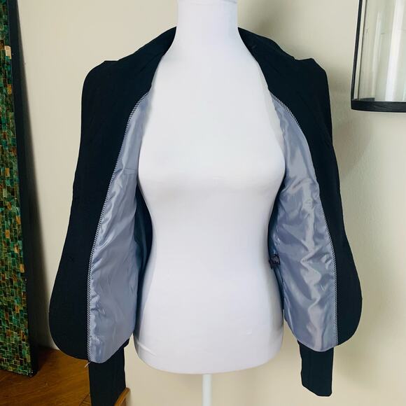 Calvin Klein Siz 4 Blazer Jacket Black Career Office Minimalist Capsule Wardrobe - Picture 11 of 13